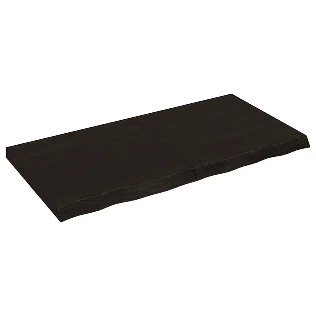 Wall Shelf Solid Oak Wood 120x60cm Dark Brown Rustic Folding Storage Ledge