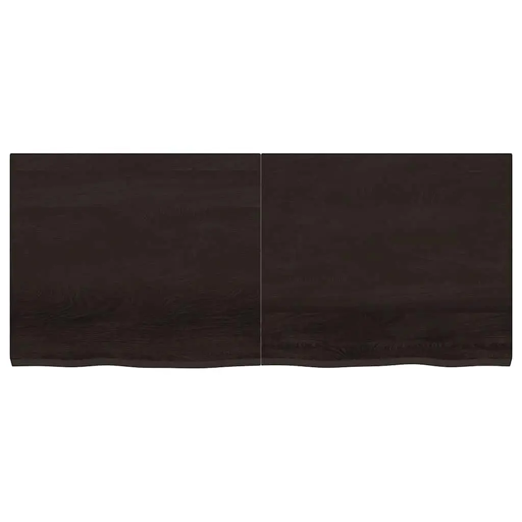 Rustic Dark Brown Oak Wall Shelf 140x60cm