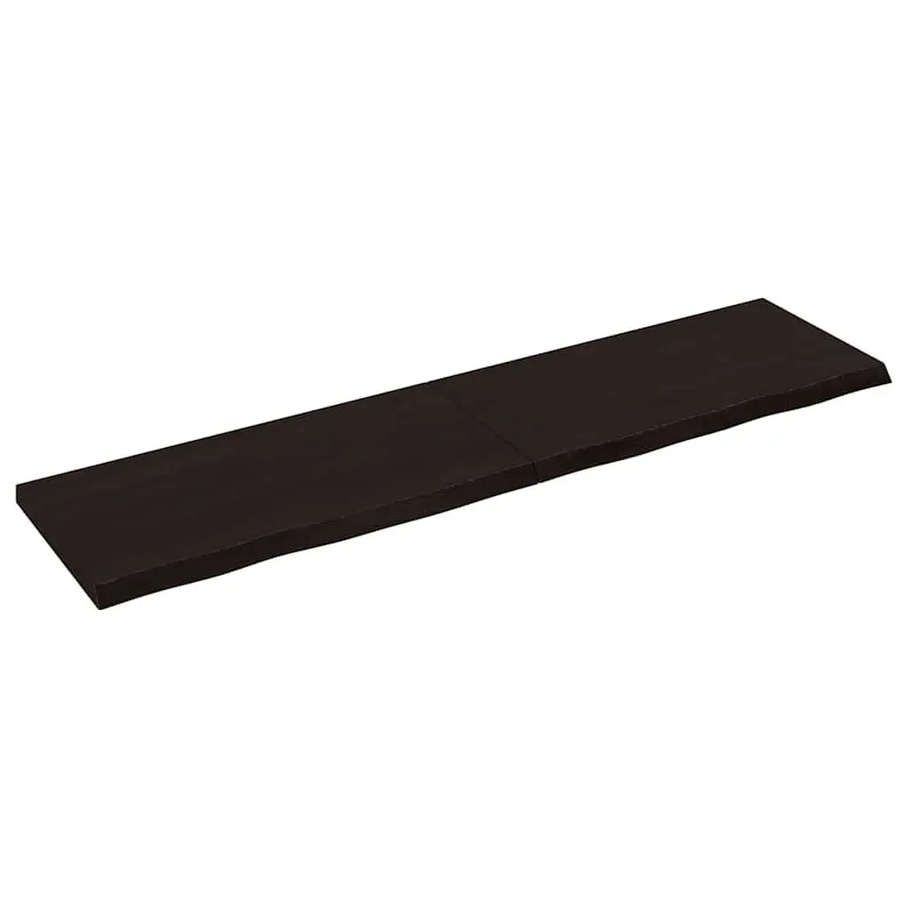Rustic Brown Oak Solid Wood Wall Shelf 160x40cm