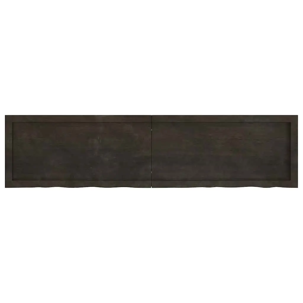 Rustic Brown Oak Solid Wood Wall Shelf 160x40cm
