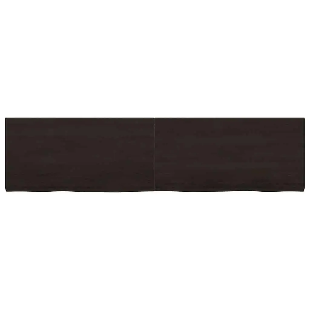 Rustic Brown Oak Solid Wood Wall Shelf 160x40cm