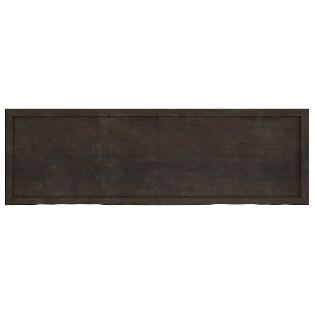 Solid Oak Wood Dark Brown Wall Shelf for Rustic Spaces