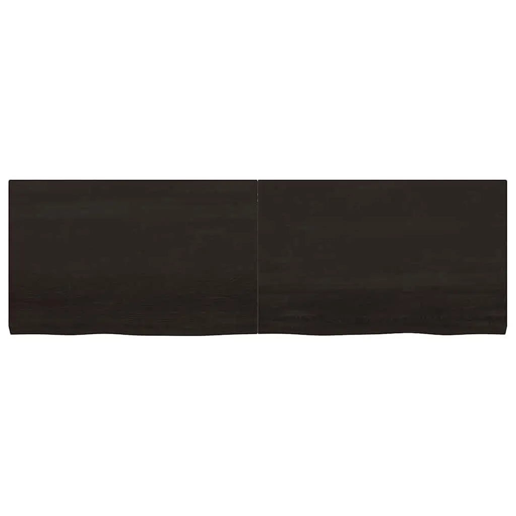 Solid Oak Wood Dark Brown Wall Shelf for Rustic Spaces