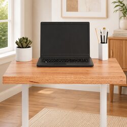 Durable Solid Oak Wood Tabletop with Live Edge, 60x50cm