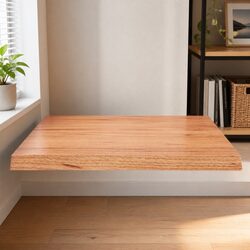 Durable Solid Oak Wood Tabletop with Live Edge, 60x50cm