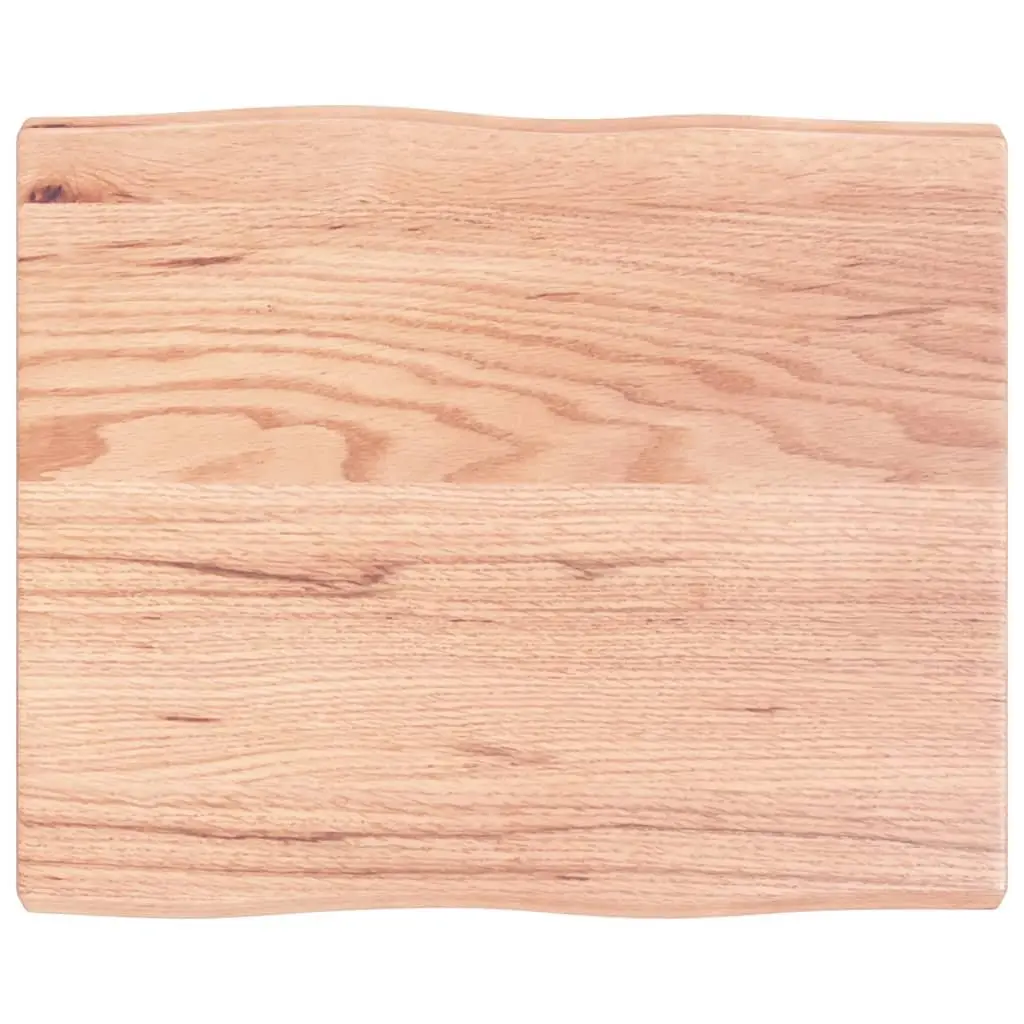 Solid Oak Wood Tabletop with Live Edge, 60x50cm