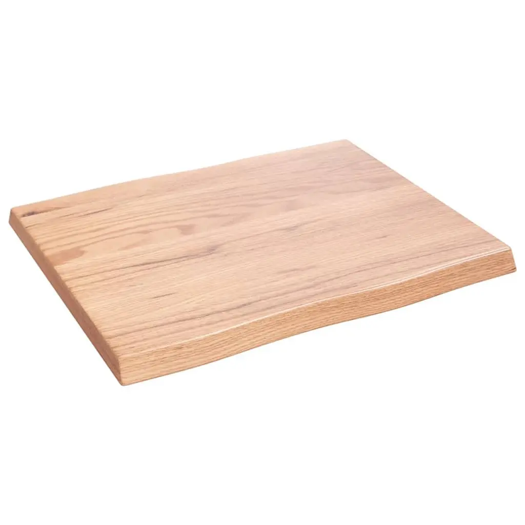 Solid Oak Wood Tabletop with Live Edge, 60x50cm