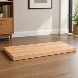 Handcrafted Solid Oak Table Top Light Brown Live Edge 80x40cm