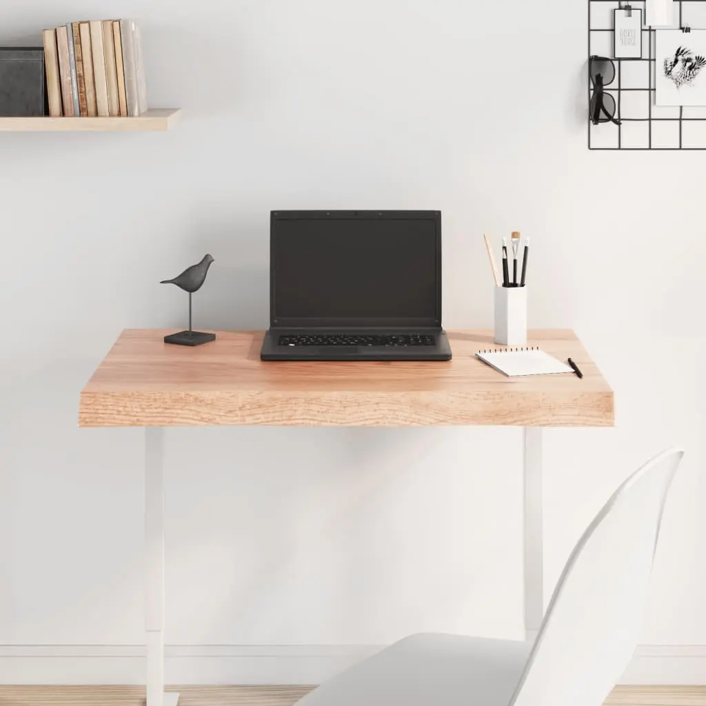 Solid Oak Wood Live Edge Table Top 80x40cm