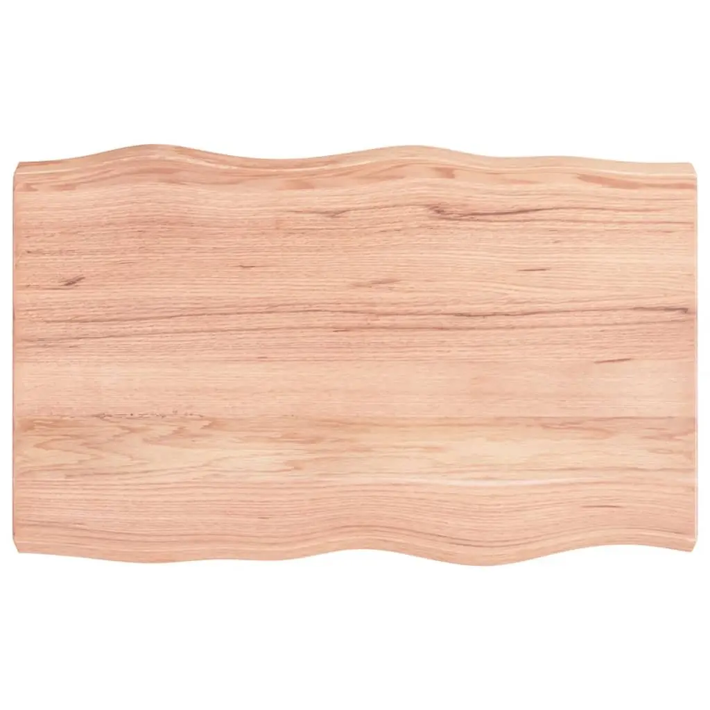Live Edge Solid Oak Wood Table Top 80x50cm Brown