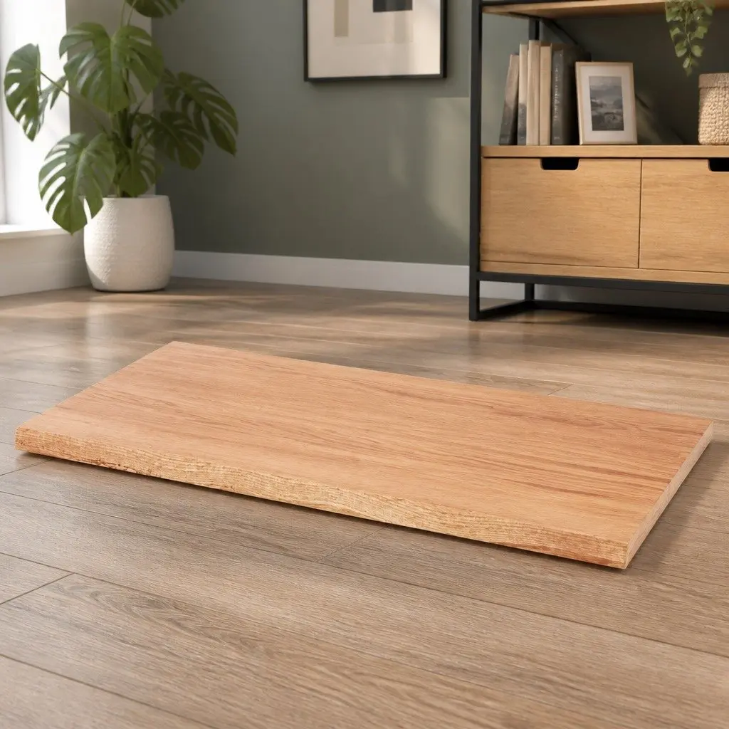 Brown Live Edge Solid Oak Wood Dining Table Top 100x40cm