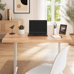 Brown Live Edge Solid Oak Wood Dining Table Top 100x40cm