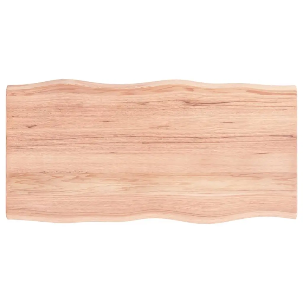 Solid Oak Wood Table Top with Live Edge, 100x50cm