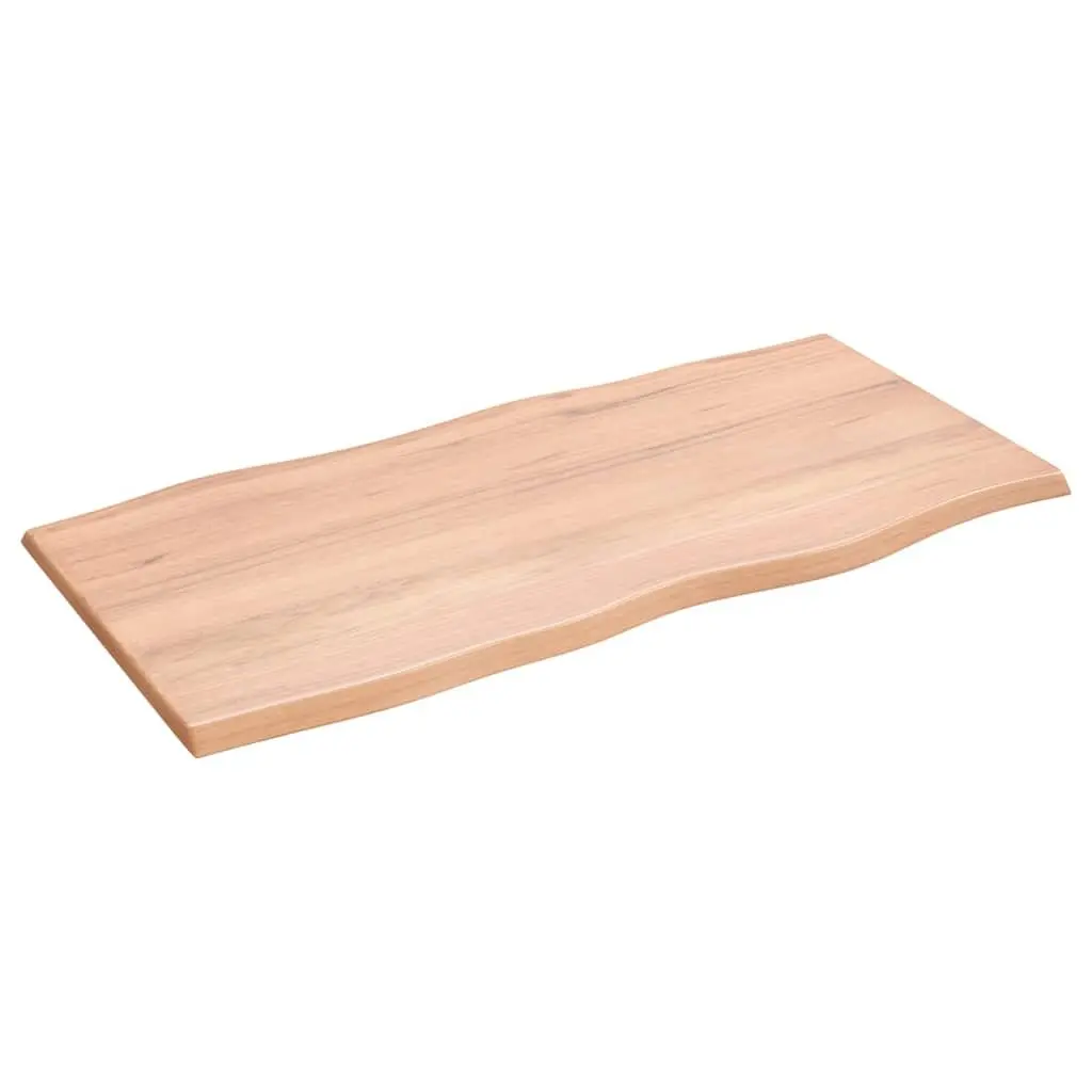 Solid Oak Wood Table Top with Live Edge, 100x50cm