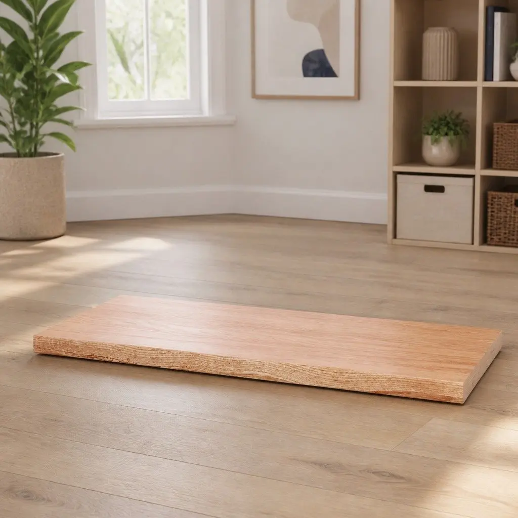 Handcrafted Solid Oak Wood Tabletop with Live Edge 100x50cm