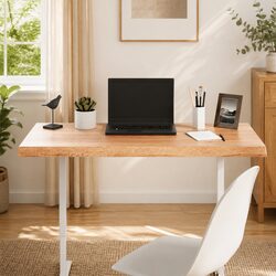 Handcrafted Solid Oak Wood Tabletop with Live Edge 100x50cm