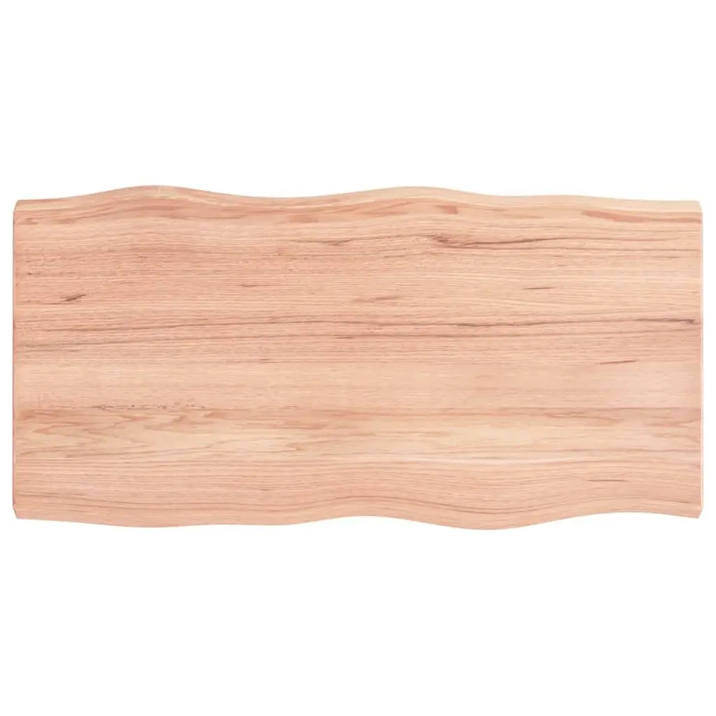 Handcrafted Solid Oak Wood Tabletop with Live Edge 100x50cm