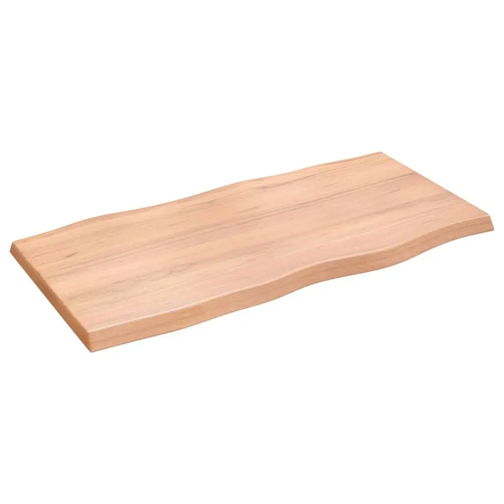 Handcrafted Solid Oak Wood Tabletop with Live Edge 100x50cm