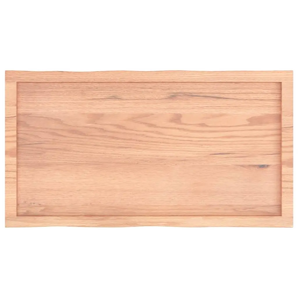 Handcrafted Solid Oak Wood Tabletop with Live Edge 100x50cm