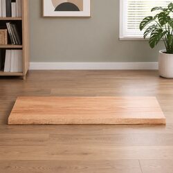 Brown Solid Oak Wooden Table Top with Live Edge 100x60cm