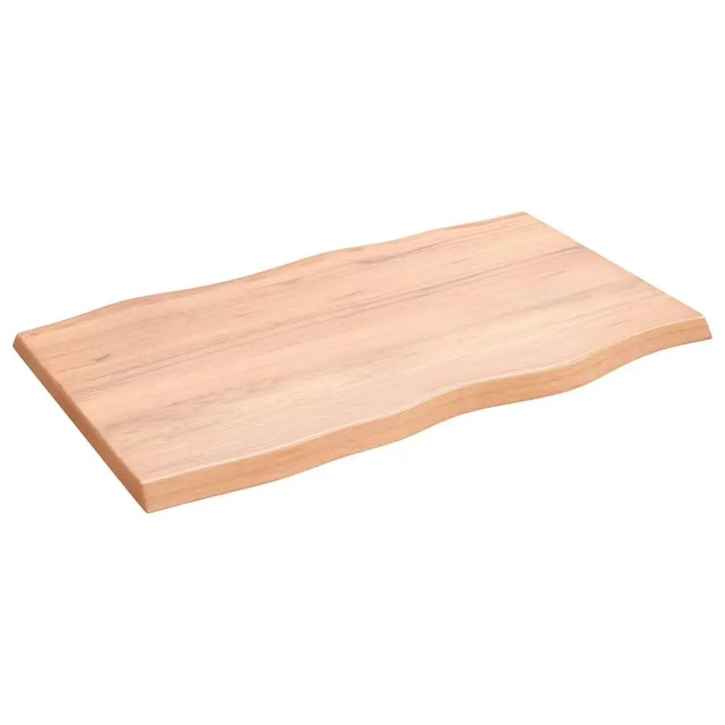Brown Solid Oak Wooden Table Top with Live Edge 100x60cm