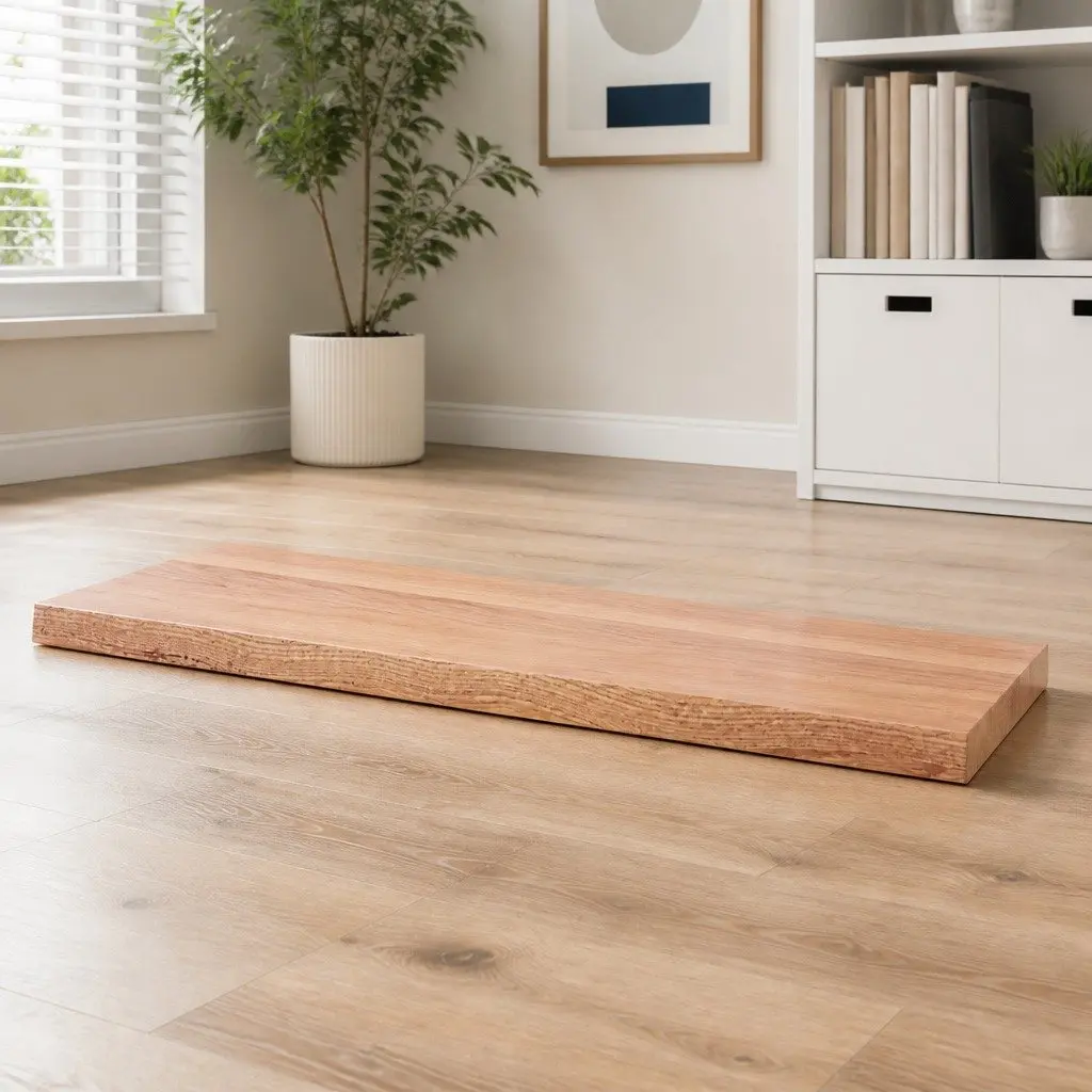 Live Edge Solid Oak Wood Tabletop Brown 100x60cm