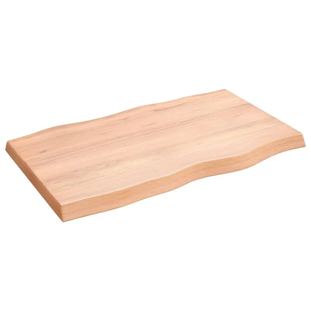 Live Edge Solid Oak Wood Tabletop Brown 100x60cm