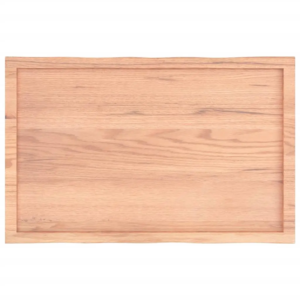 Live Edge Solid Oak Wood Tabletop Brown 100x60cm