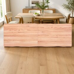 Solid Oak Wooden Table Top with Live Edge Design