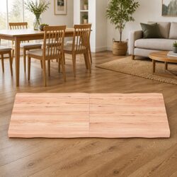 Solid Oak Wooden Table Top with Live Edge Design