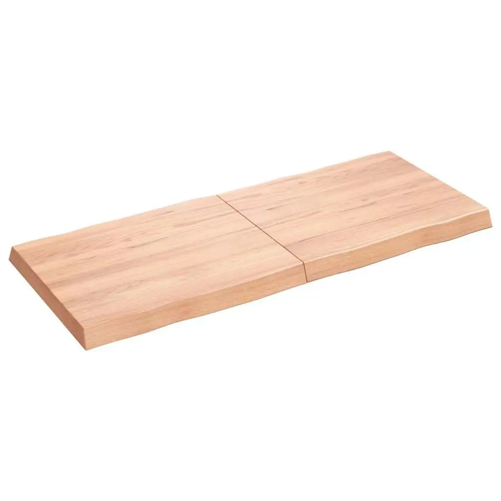 Handcrafted Solid Oak Table Top Light Brown