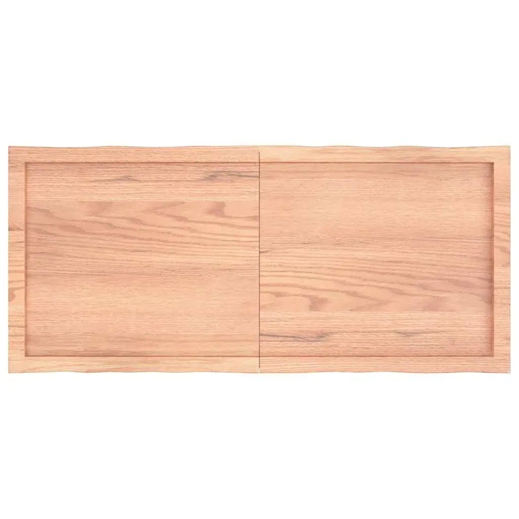 Handcrafted Solid Oak Table Top Light Brown