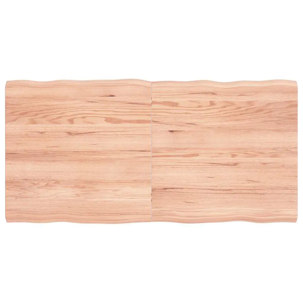 Solid Oak Brown Wooden Table Top with Live Edge 120x60cm