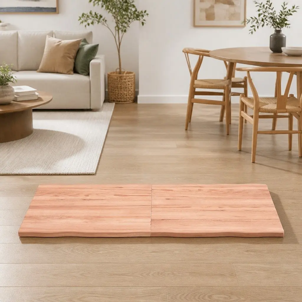 Solid Oak Brown Table Top 140x40cm with Live Edge
