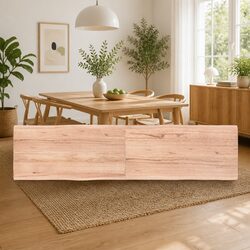 Solid Oak Live Edge Table Top 160x40cm Light Brown