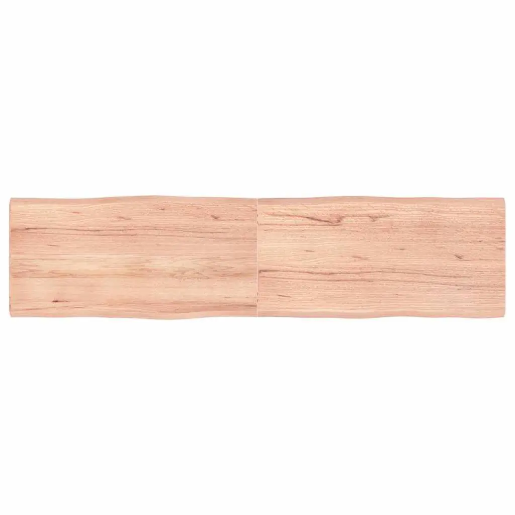 Solid Oak Live Edge Table Top 160x40cm Light Brown