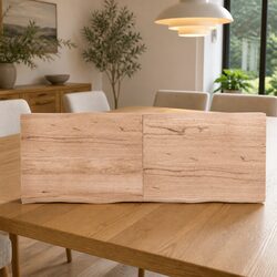 Solid Oak Wood Table Top Live Edge 160x60cm Foldable Treated Brown Tabletop