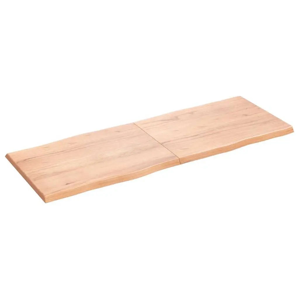 Solid Oak Wood Table Top Live Edge 160x60cm Foldable Treated Brown Tabletop
