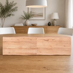 Solid Oak Wood Folding Table Top with Live Edge Design