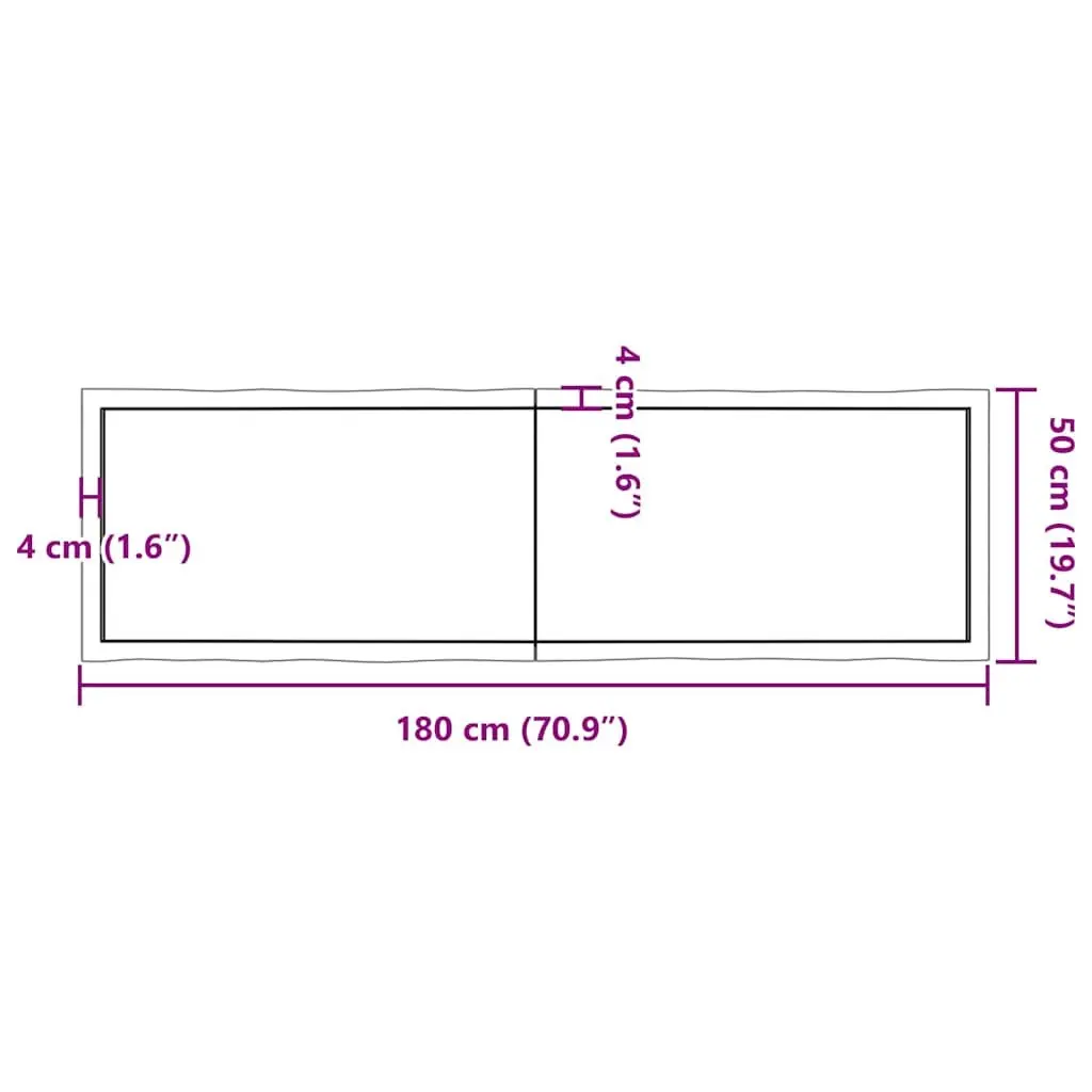 Wooden Table Top Brown Live Edge Solid Oak Folding DIY Replacement Board
