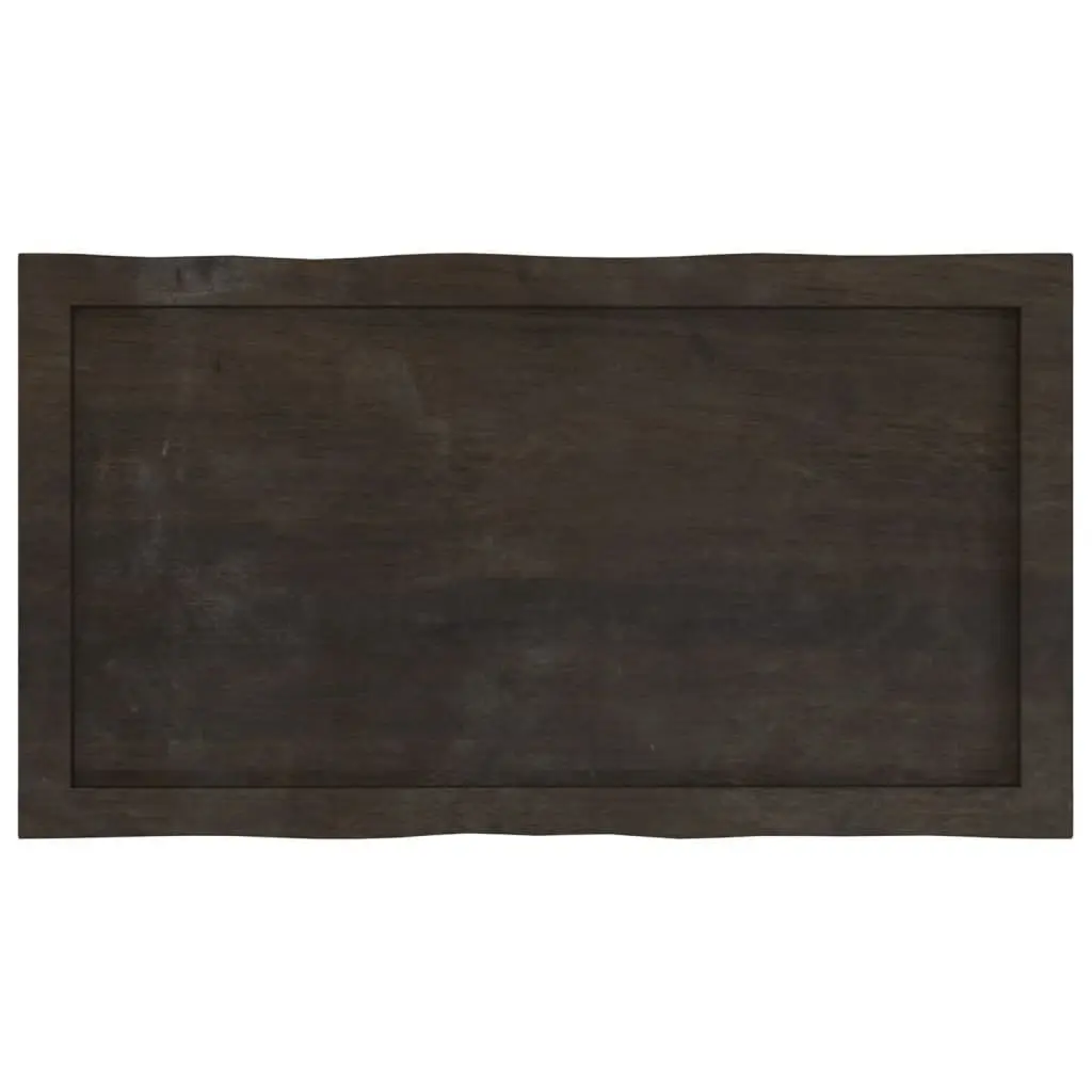 Solid Oak Wood Table Top in Dark Brown, 80x40 cm