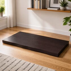 Solid Oak Live Edge Table Top 80x50cm in Dark Brown