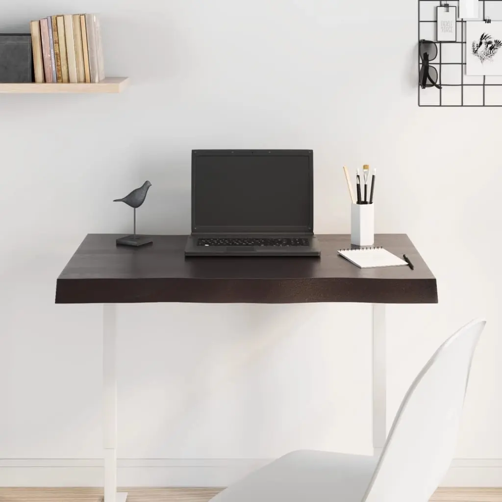 Solid Oak Wood Live Edge Replacement Tabletop 80x60cm