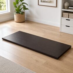 Solid Oak Live Edge Wooden Table Top Dark Brown 100x50cm