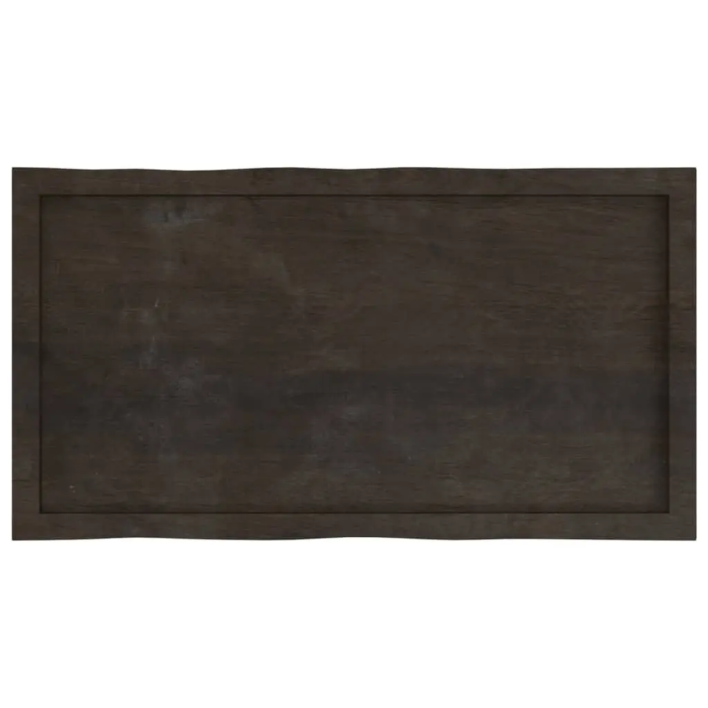 Handcrafted Dark Brown Solid Oak Table Top 100x50cm