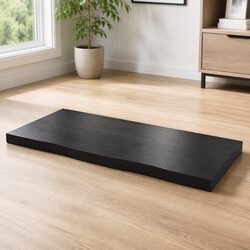 Handcrafted Solid Oak Wood Table Top Live Edge 100x60cm