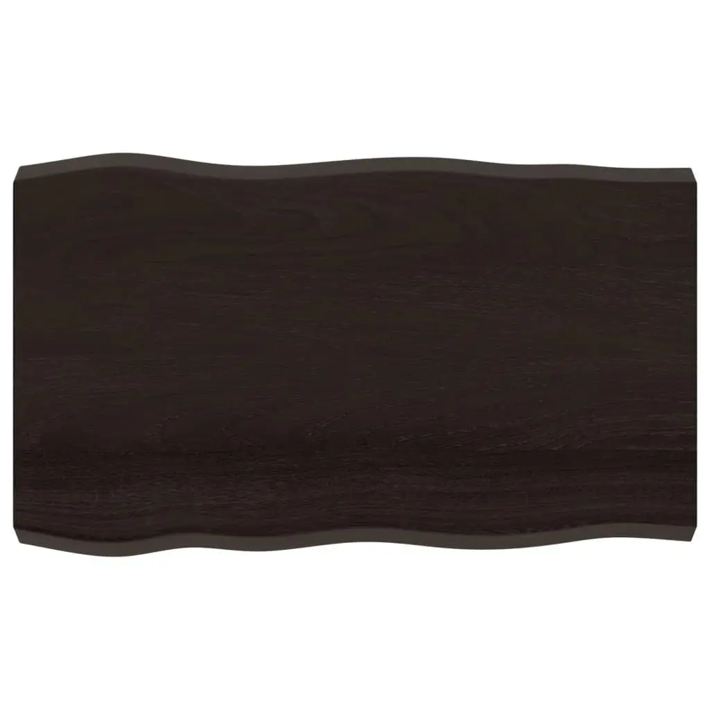 Wooden Tabletop Solid Oak Live Edge Brown 100x60cm Handcrafted Replacement