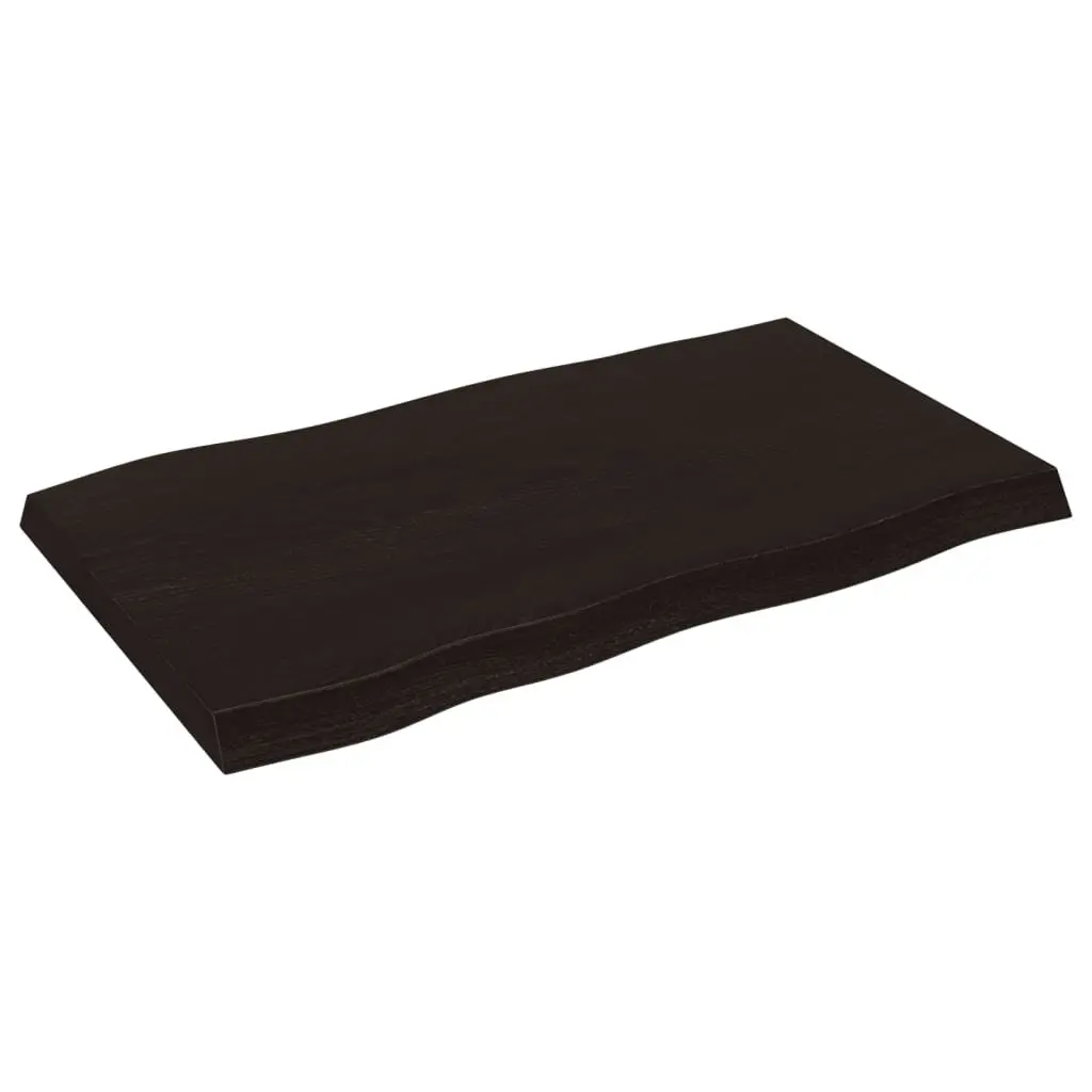 Wooden Tabletop Solid Oak Live Edge Brown 100x60cm Handcrafted Replacement