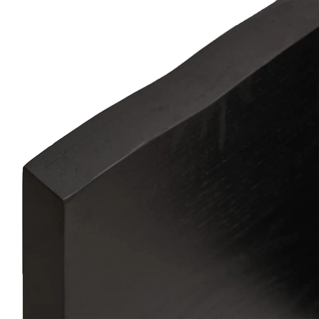 Solid Oak Wood Table Top Dark Brown Live Edge 120x40cm Foldable Replacement