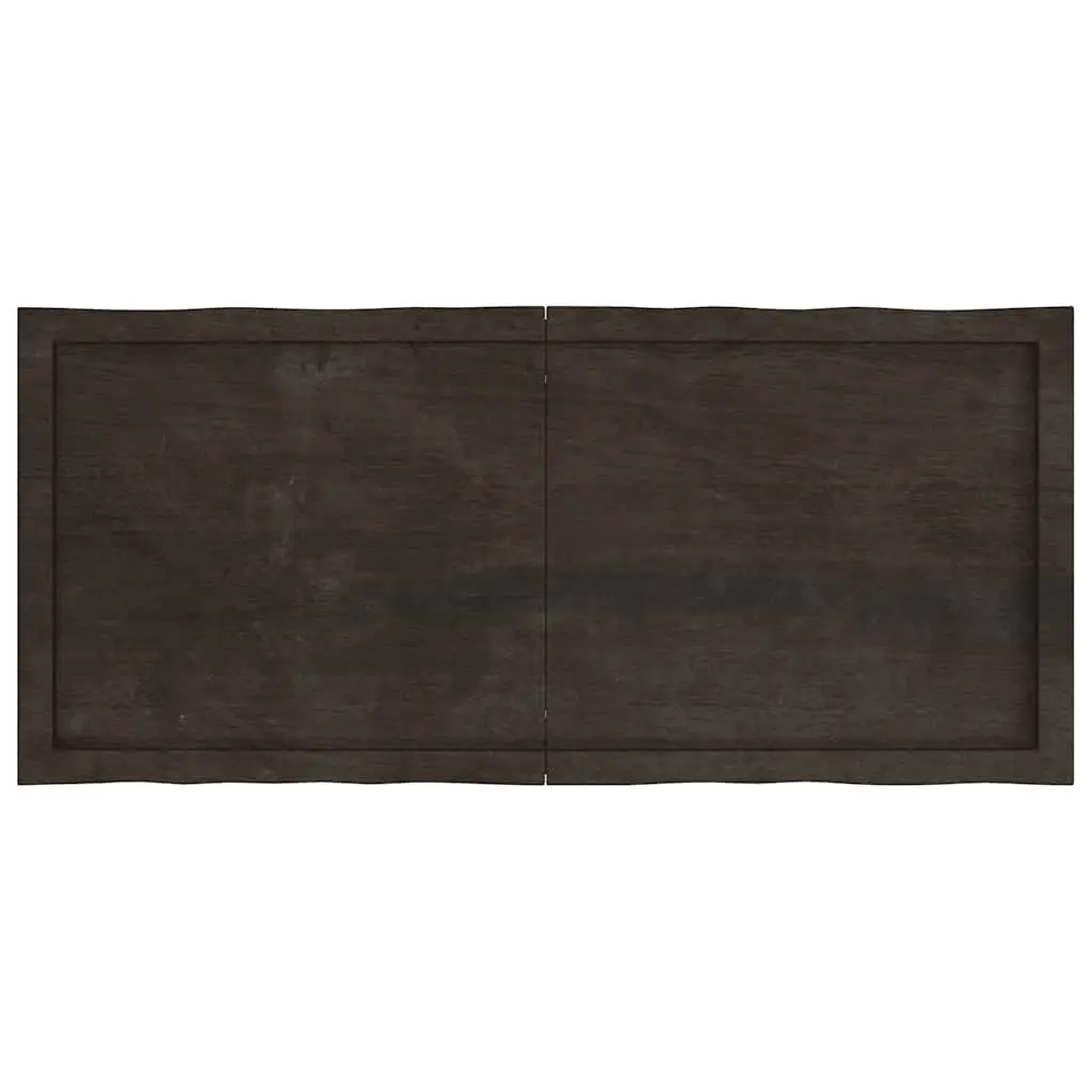 Solid Oak Wooden Table Top with Live Edge 120x50cm